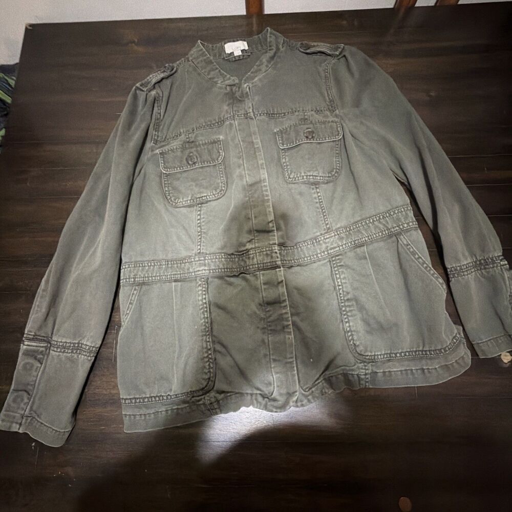 Loft Denim Jacket Women's  Size XL Utility Coat